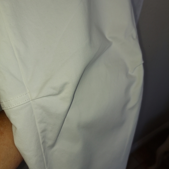 Banana Republic White Girlfriend Authentic Chino Pant Raw Hem Sz 12 - Picture 11 of 17